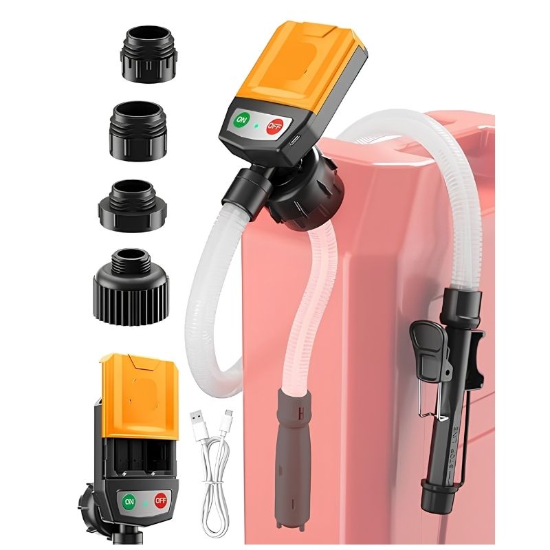 Automatic Fuel Transfer Pump with Battery Power and Four Tank Adapters