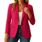 Womens Stretch Blazer with Notched Lapel and Single-Button Waist Closure, Machine Washable