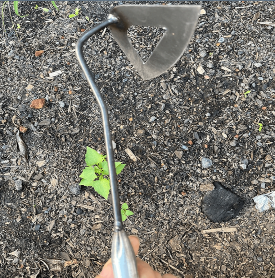 Steel Garden Hoe with Sharp Cutting Edges and Non-Slip Handle, Extension Rod Compatible