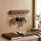Magnetic Wooden Key Holder Wall Mount with Adhesive Backing and Oval  Design