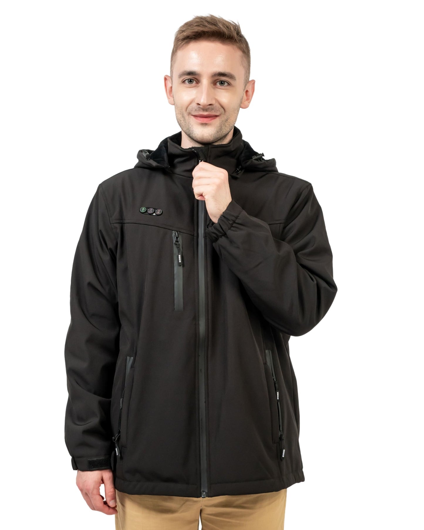 the warm coat has multi pockets