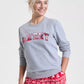 Holiday Sweatshirt with Plaid Merry Appliqué and Spandex Stretch, Long Sleeves