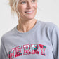 Holiday Sweatshirt with Plaid Merry Appliqué and Spandex Stretch, Long Sleeves