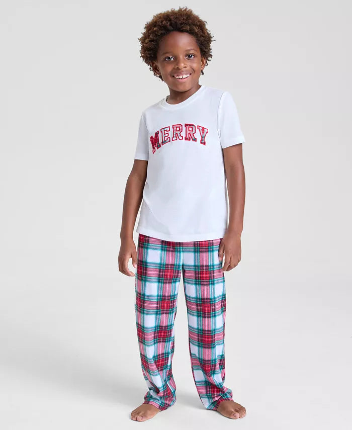 Festive Pajama Pants for Kids with Elastic Waist and Full Length Coverage