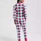 Woven Cotton Plaid Pajama Set with Drawstring Waist and Side Pockets, Machine Washable