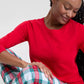 Flannel Pajama Set for Women with Plaid Pattern and Drawstring Waist