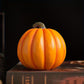 Carved Jack O Lantern Ornament with Skull Insert and Resin Construction