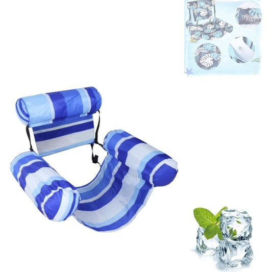 Inflatable Pool Lounger with Mesh Seat and Adjustable Straps, Set of 2