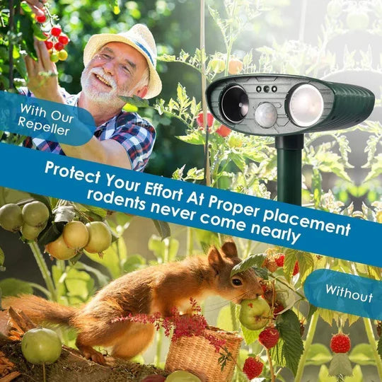 Ultrasonic Chipmunk Repeller Solar Powered Outdoor Pest Deterrent
