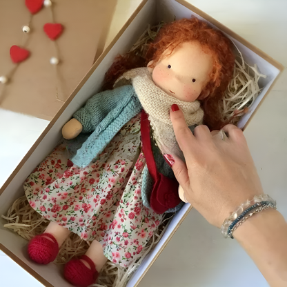 Soft Cotton Doll with Wool Stuffing and Neutral Features for Toddlers