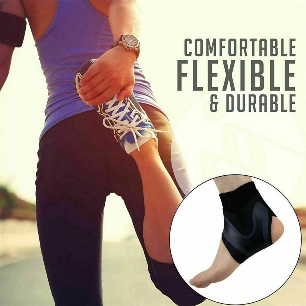 Adjustable Ankle Brace with Neoprene Wrap and Compression Straps