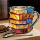 3D Book Spine Glass Coffee Mug Literary Gift Book Lovers - LICHTZOONE