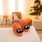 Children's Ankle High Fleece Slippers with Halloween Pumpkin and Spider Print