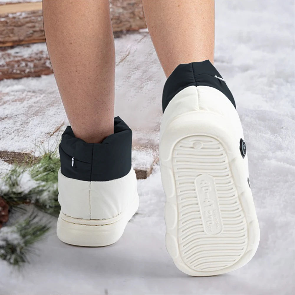 USB Heated Puffer Booties with 3 Heat Settings and Non-Slip Soles