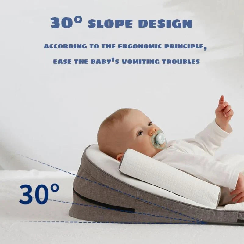 Infant Wedge Pillow with Memory Foam and Removable Waterproof Cover, Breathable  Fabric