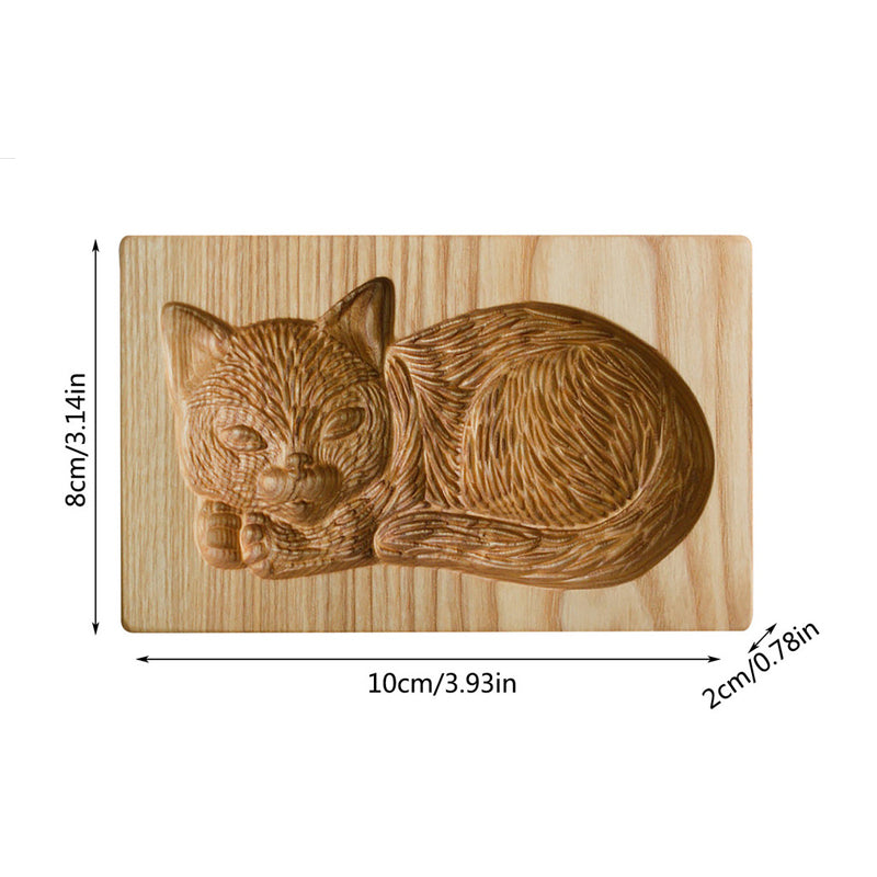 Wooden Cookie Cutter with Seven Seasonal Designs and Press-Lift Mold