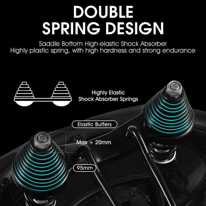 Oversized Bike Saddle with Dual Spring Suspension and Ventilated Foam Cushion
