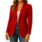 Womens Stretch Blazer with Notched Lapel and Single-Button Waist Closure, Machine Washable