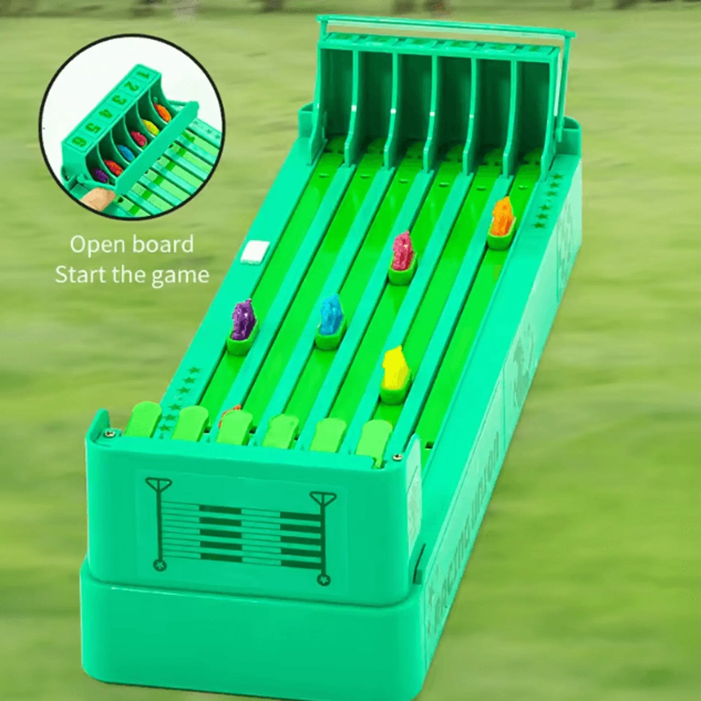 Electric Tabletop Horse Racing Game with Spinning Track and Multiplayer Action