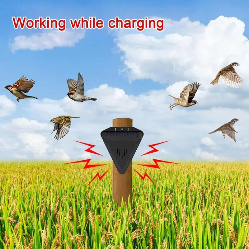 Ultrasonic Bird Repeller with Solar Charging and 13 Predator Sounds