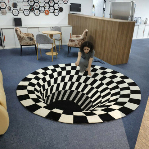 3D Vortex Illusion Rug With Anti-Slip Soft Polyester Surface