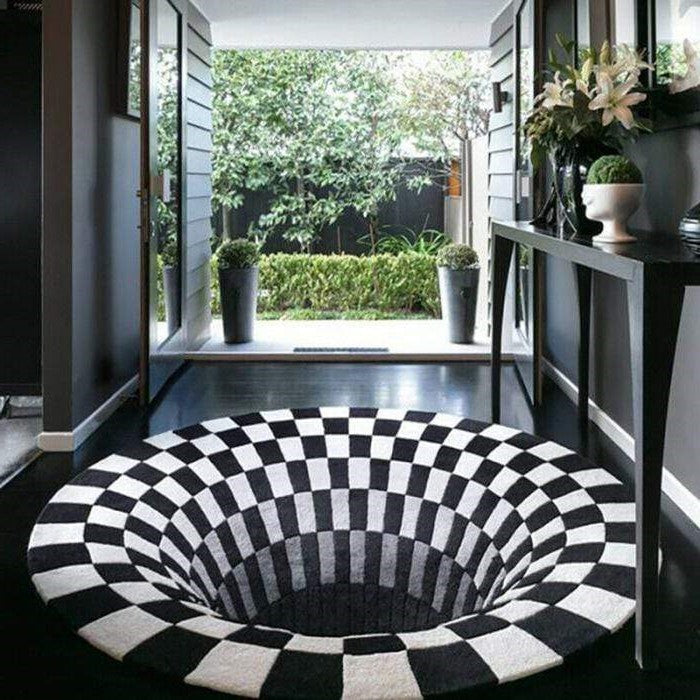 3D Vortex Illusion Rug With Anti-Slip Soft Polyester Surface