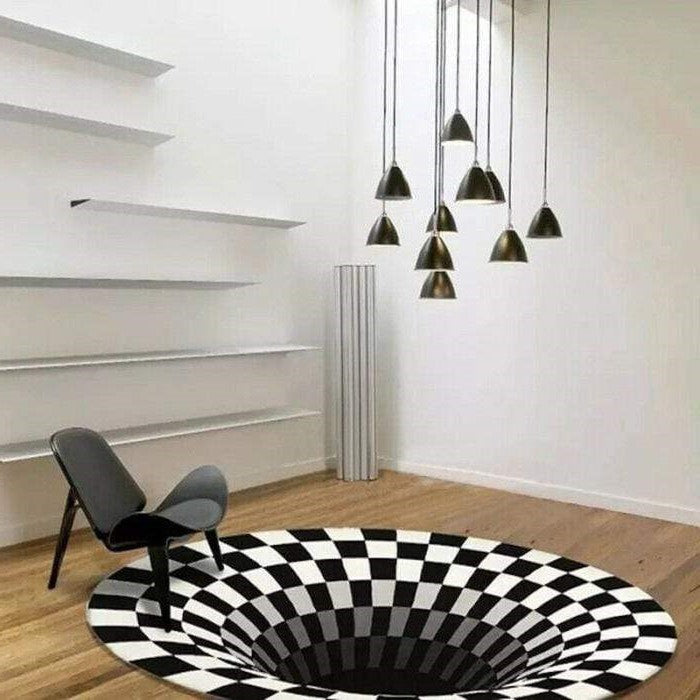 3D Vortex Illusion Rug With Anti-Slip Soft Polyester Surface