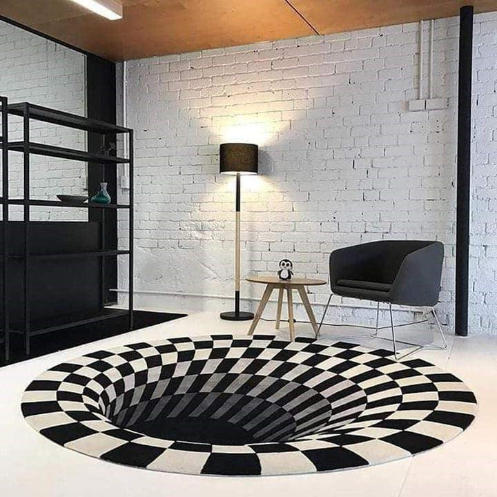 3D Vortex Illusion Rug With Anti-Slip Soft Polyester Surface