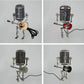 Microphone Table Lamp with Adjustable Joints and LED Bulb, Brass-Hued Metal Accent