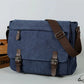 Canvas Messenger Bag with Laptop Compartment and Multiple Pockets, Adjustable Strap