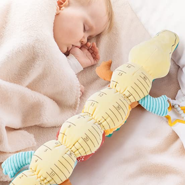 Plush Caterpillar Rattle with Crinkle Sounds and Musical Melodies for Tummy Time