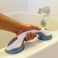 Suction Grab Bar with Textured Handle and Dual Suction Cups for Bathroom