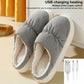 Heated Slippers with USB Power Connection and Non-Slip Base, One Size