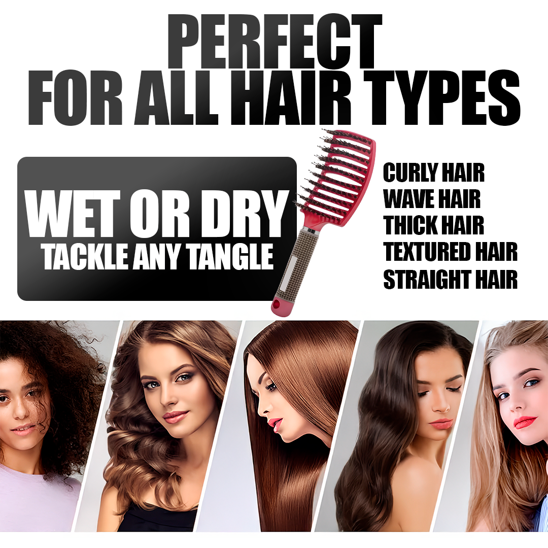 Detangler Brush with Flexible Bristles for All Hair Types