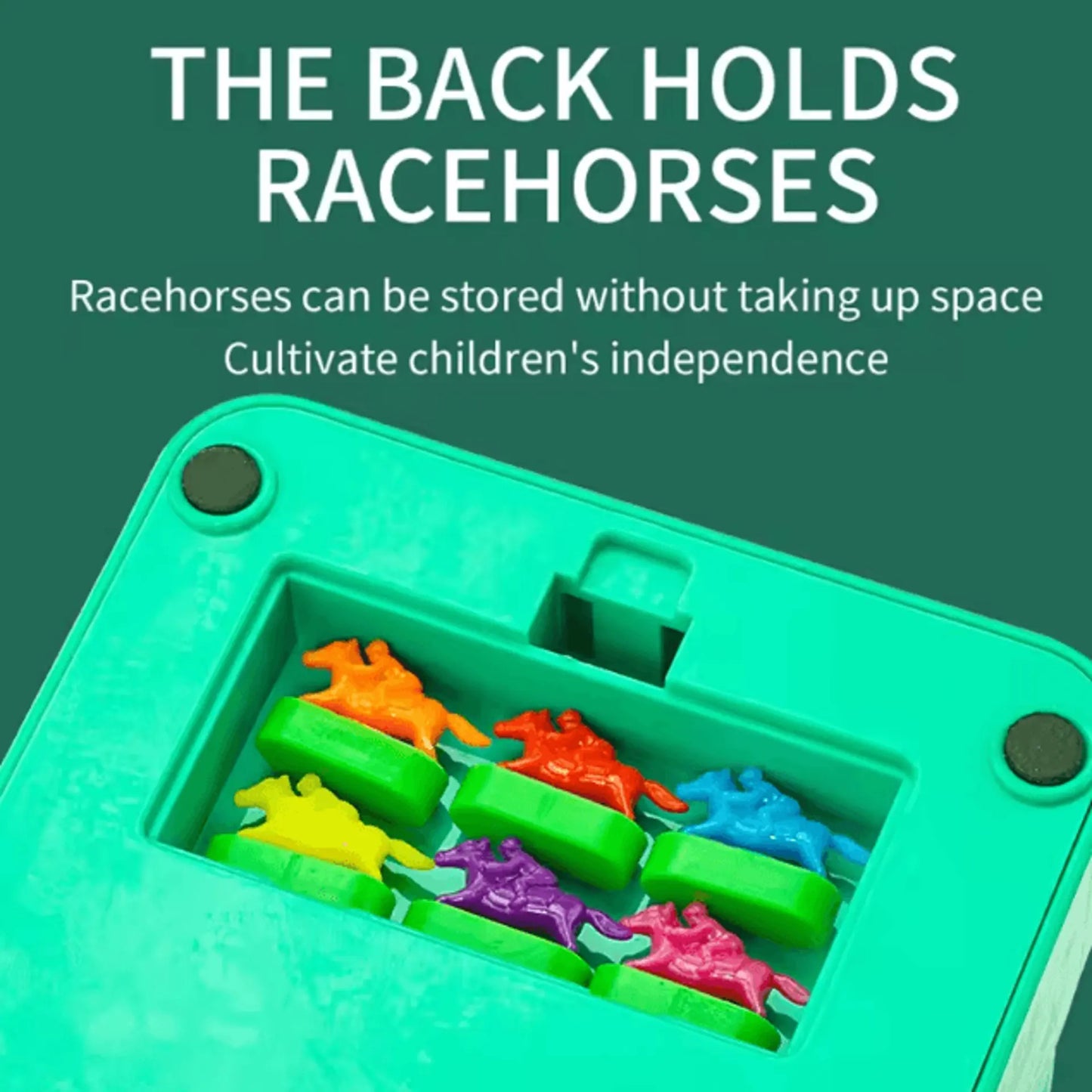 Electric Tabletop Horse Racing Game with Spinning Track and Multiplayer Action