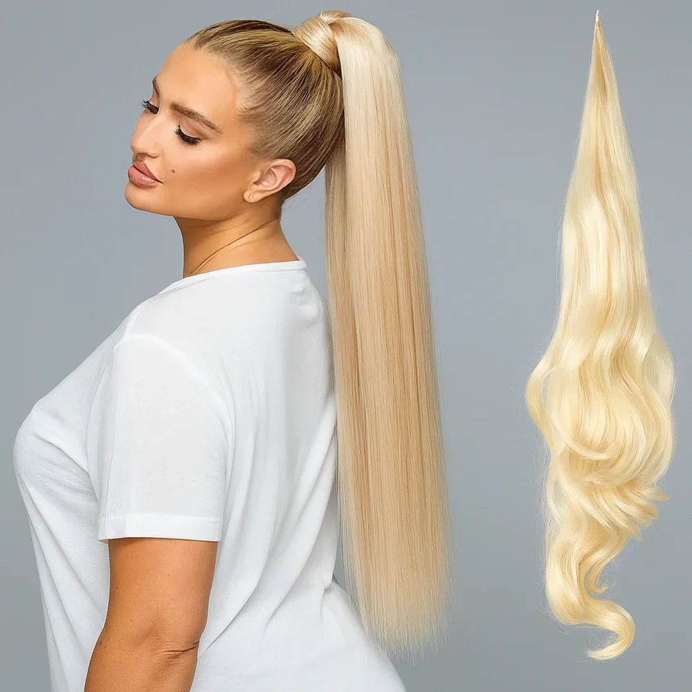 Ponytail Extension with Clip Attachment and Invisible Hairpins, Storage Bag Included