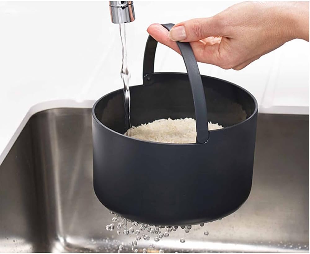 Microwave Rice Cooker with Locking Paddle and Colander, 2 Liter Capacity