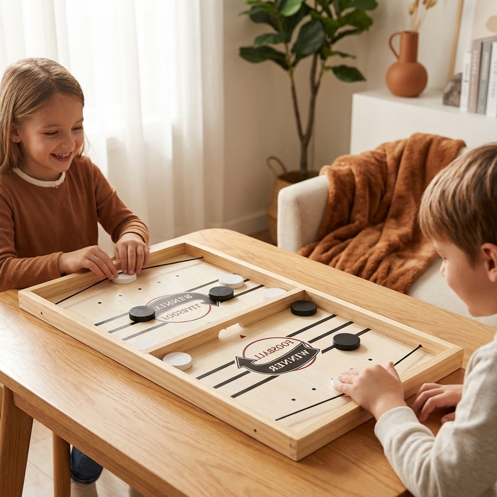 Catapult Chess Game with Wooden Board and Dual Launch Mechanism