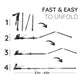 Folding Trekking Stick with Alloy Steel Shaft and Textured Grip Handle