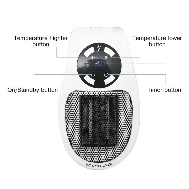Compact Space Heater with Remote Control and Programmable Timer for Small Rooms