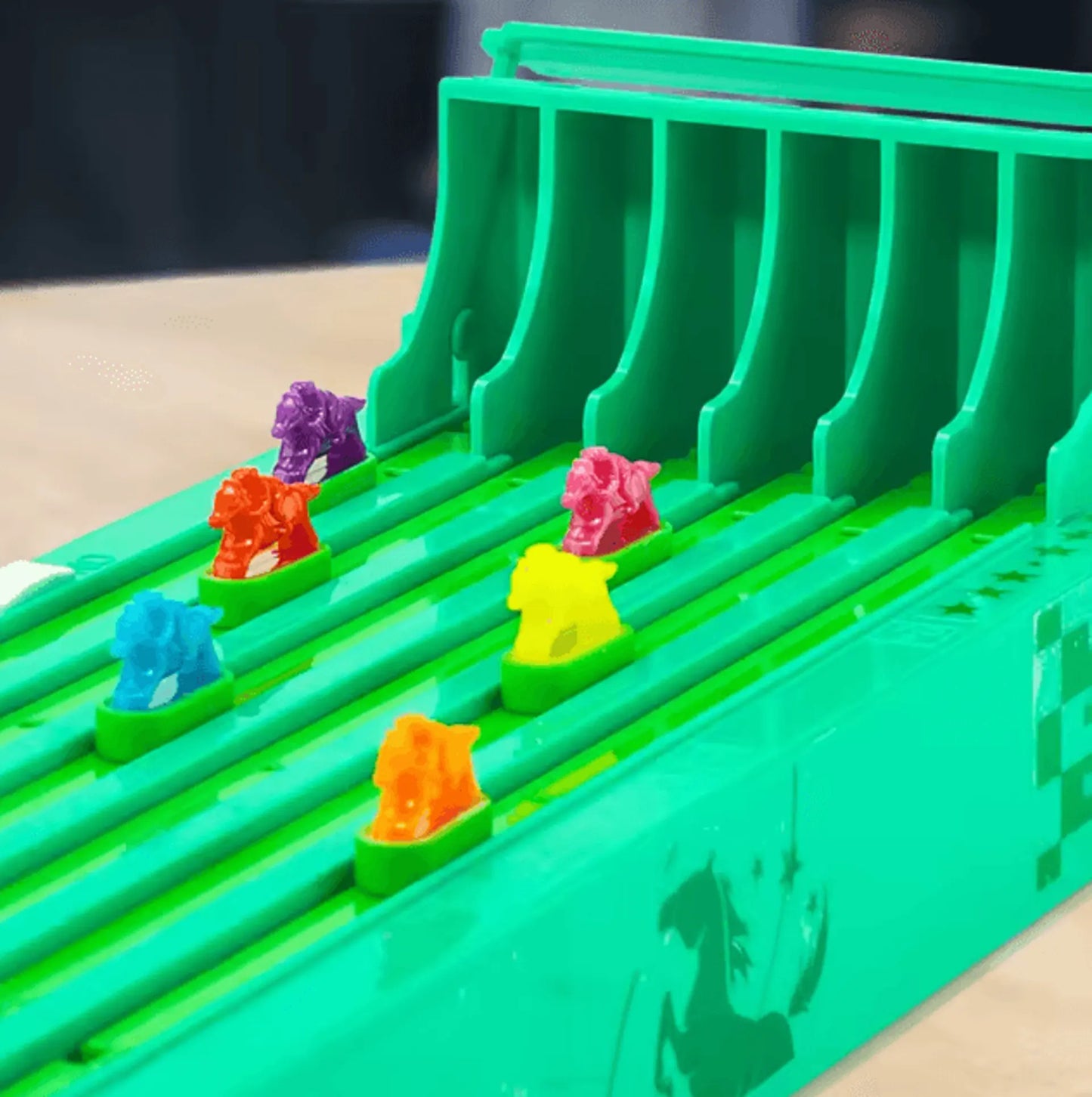 Electric Tabletop Horse Racing Game with Spinning Track and Multiplayer Action