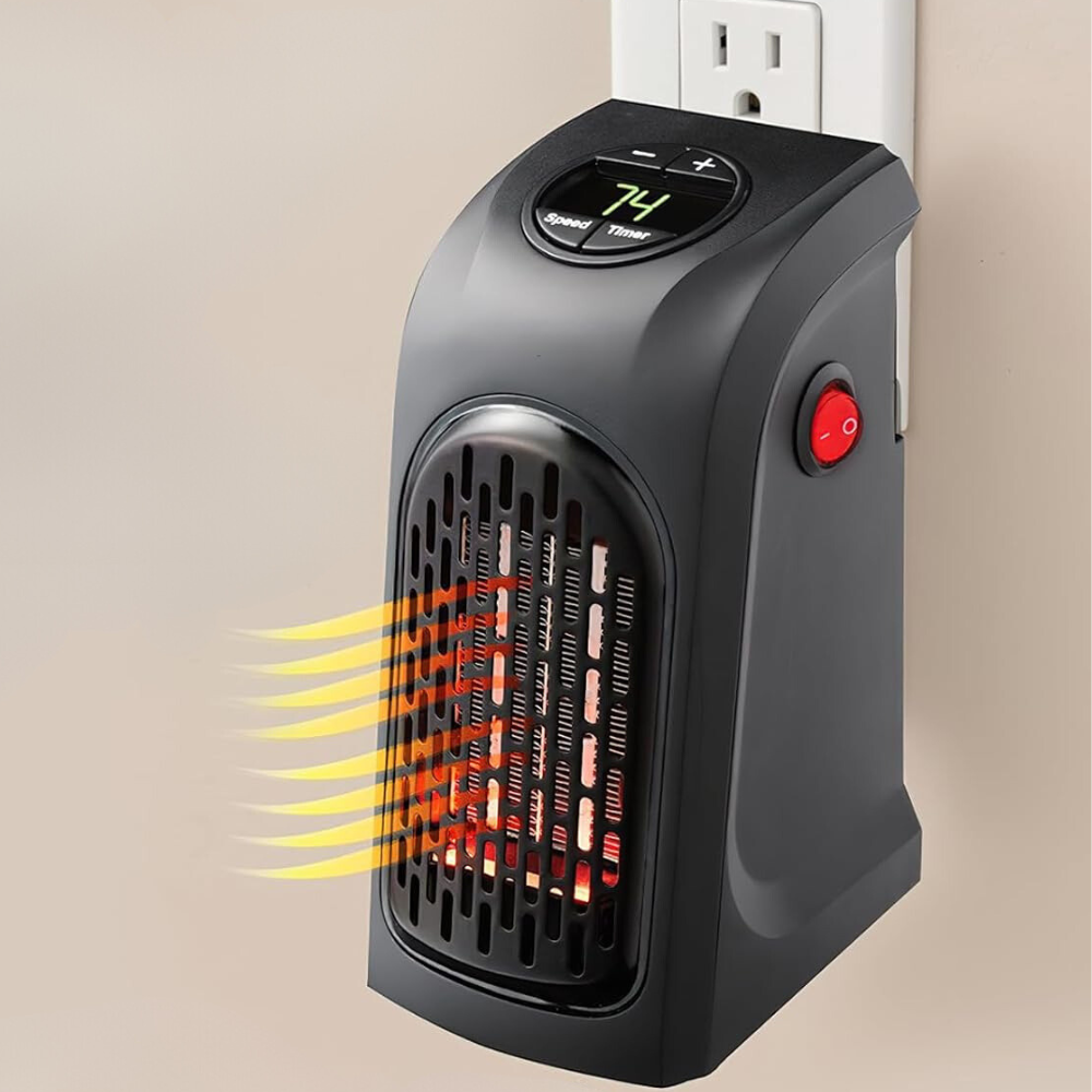 Ceramic Convection Heater with Dual Speed Control and 12-Hour Timer, Wall Mount