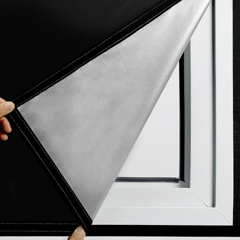 Blackout Window Film with Static Cling and Heat Reduction, Trim-to-Fit Matte Black