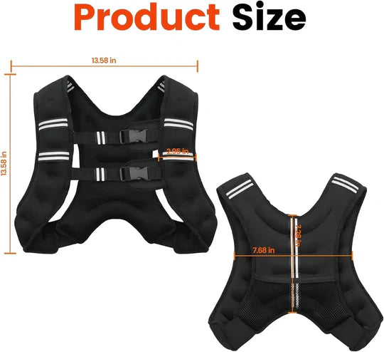 Adjustable Weighted Training Vest with Reflective Stripes