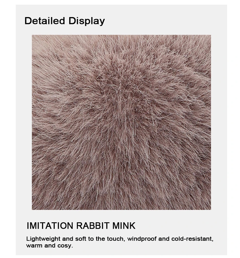 Foldable Plush Earmuffs with Detachable Material and Adjustable Band
