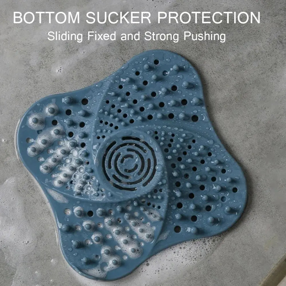 Spiral Drain Hair Catcher with Suction Cups and Lift Handle