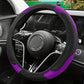 Non inner circle ice silk mesh+wear-resistant PU leather splicing steering wheel cover, breathable and sweat absorbing, universal anti slip handle cover allveramart