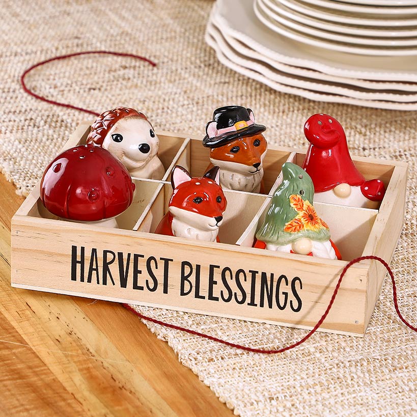 Thanksgiving Salt and Pepper Set 6 Pc.