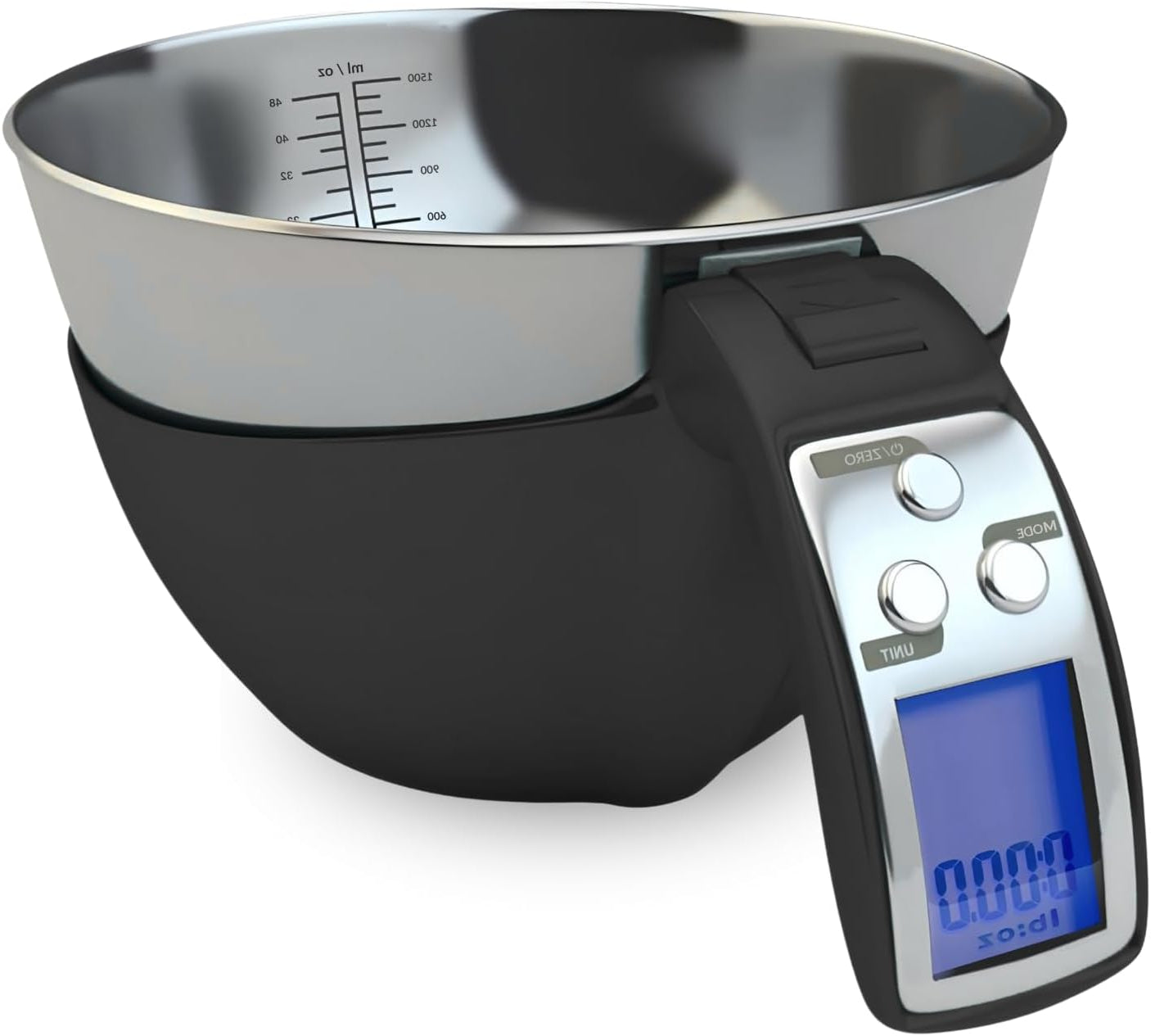Digital Kitchen Scale with Removable Stainless Steel Bowl and Backlit Display