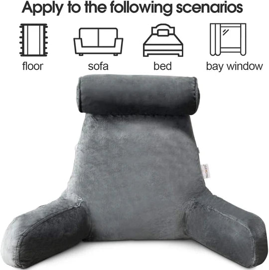 Ultra Plush Reading Bed Pillow with Arm and Back Support